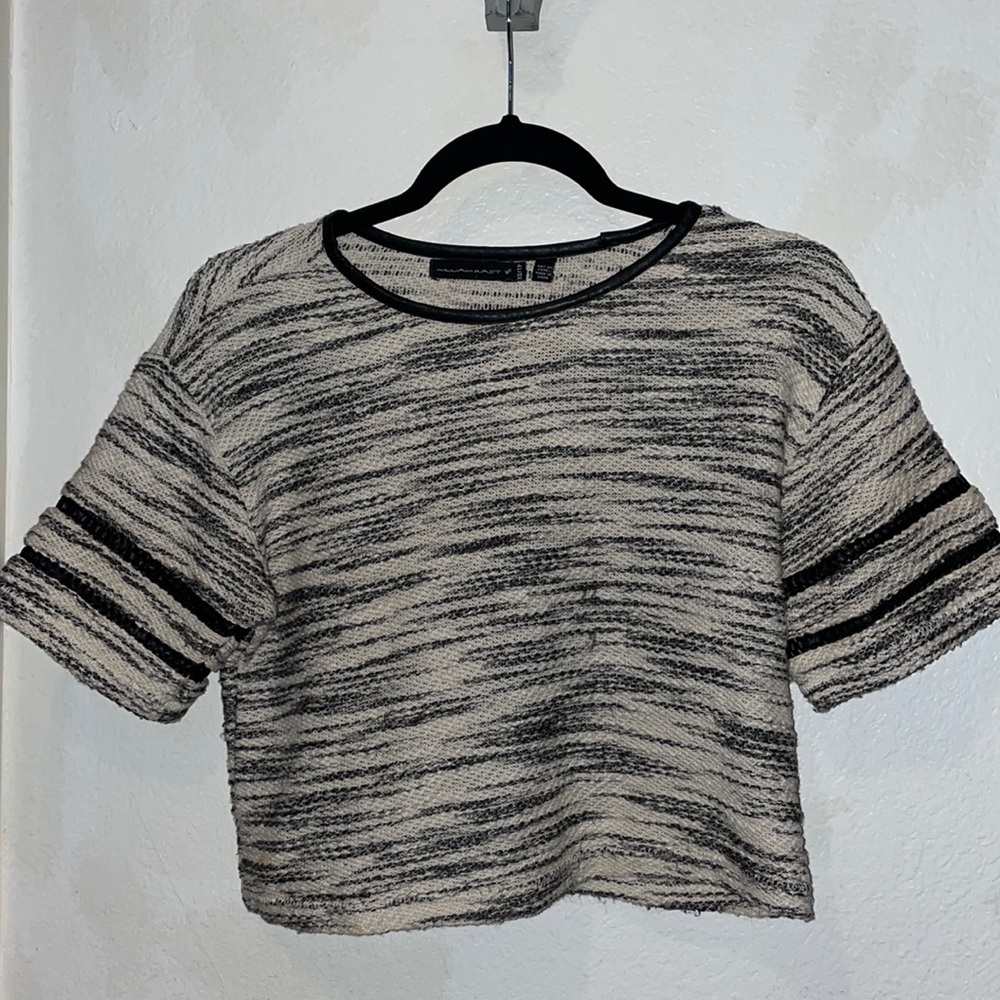 William Rast black and white knit crop t-shirt